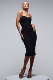 Love Tapes Black Corset Mesh Midi Dress