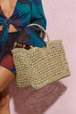 Varadero Large Beige Woven Straw Basket Bag
