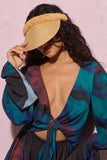 Tarifa Beige Straw Fringe Visor