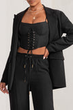 Barbie Girl Black Single Breasted Oversized Blazer