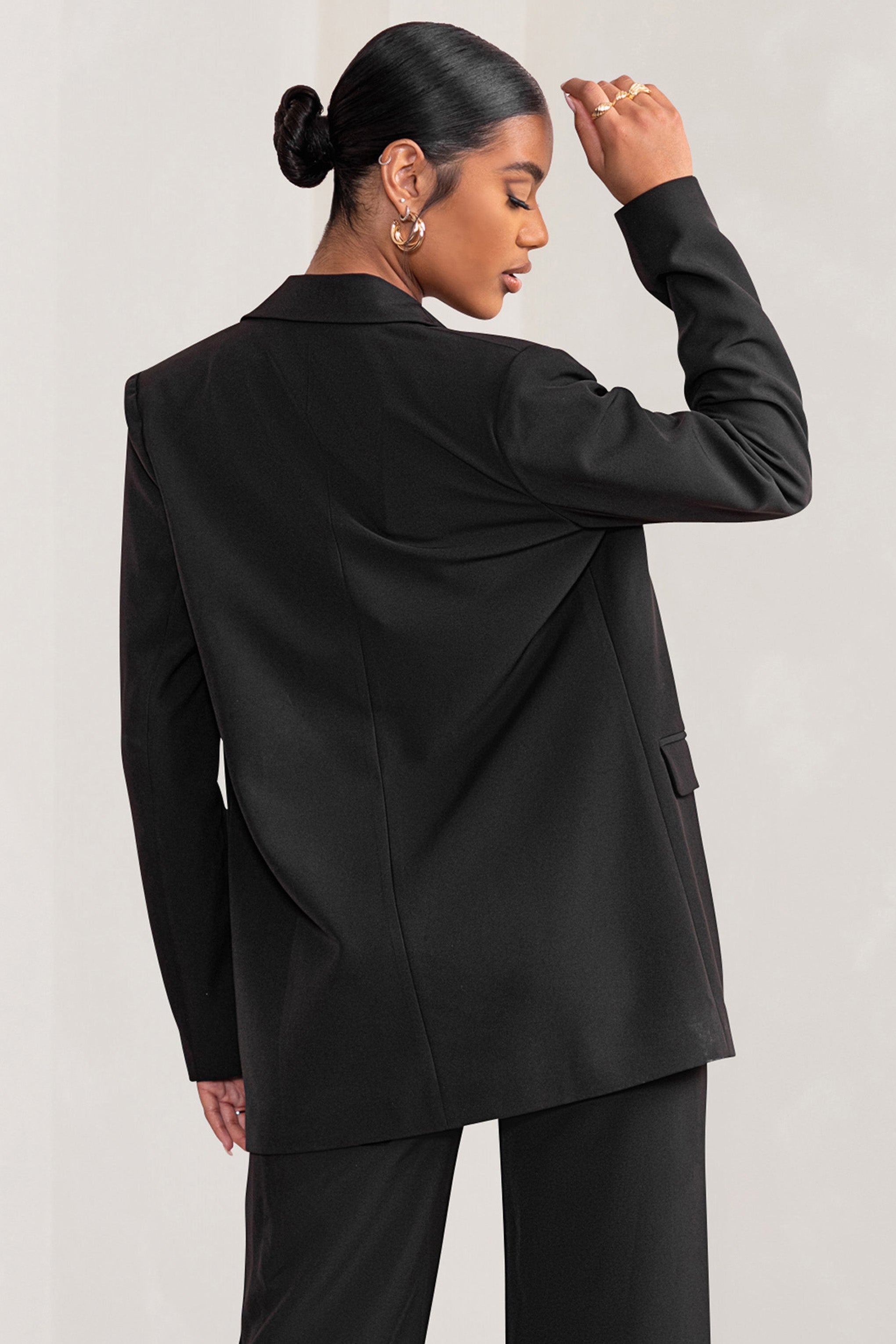Barbie Girl Black Single Breasted Oversized Blazer