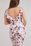 Flute White Floral Print Maternity Cowl Bodycon Cami Maxi Dress