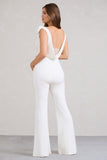 Posy White Maternity Cowl Jumpsuit With Flower Design