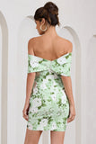 Snowdrop White & Green Floral Print Wrap Mini Dress