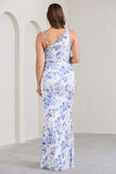 Phantasy Blue Floral Maternity Cowl Neck Maxi Dress