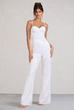 Dandelion White Strappy Corset Sequin Jumpsuit