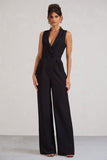 Endure Tall Black Tailored Sleeveless Wide-Leg Jumpsuit