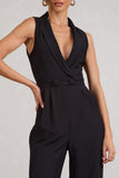 Endure Tall Black Tailored Sleeveless Wide-Leg Jumpsuit