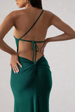 Dressing Up Bottle Green One Shoulder Maxi Dress With Open Back Detail