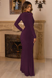 Unforgotten Plum Wrap Front Maxi Dress With Side Split