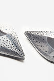 Covergirl Black Diamante Sling Back Pointed Heels
