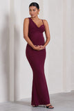 Phantasy Burgundy Maternity Cowl Neck Maxi Dress