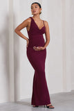 Phantasy Burgundy Maternity Cowl Neck Maxi Dress