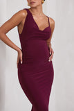 Phantasy Burgundy Maternity Cowl Neck Maxi Dress