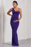 Phantasy Purple Maternity Cowl Neck Maxi Dress