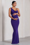 Phantasy Purple Maternity Cowl Neck Maxi Dress