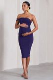 Eviana Purple Bodycon Sleeveless Twist Maternity Midi Dress