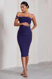 Eviana Purple Bodycon Sleeveless Twist Maternity Midi Dress