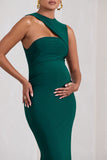 Angelic Bottle Green High-Neck Cut-Out Maternity Maxi Dress