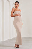 Juniper Champagne Strapless Maternity Maxi Dress