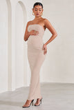 Juniper Champagne Strapless Maternity Maxi Dress