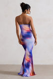 Ceremony Abstract Print Bandeau Fishtail Maxi Dress