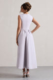 Maybelle Mauve Square-Neck Corset Skater Maxi Dress