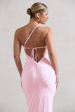 Dressing Up Pink One Shoulder Maxi Dress With Open Back Detail