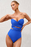 Oyster Blue Wrapped Bandeau Swimsuit