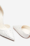 Catcher Ivory Diamante Pointed Court Heels