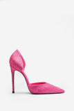 Catcher Pink Diamante Pointed Court Heels