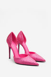 Catcher Pink Diamante Pointed Court Heels