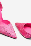 Catcher Pink Diamante Pointed Court Heels