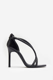 Pluto Black Patent Diamante Heeled Sandals