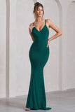 Naya Bottle Green Strappy V-Neck Maxi Dress