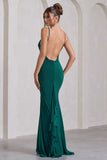 Naya Bottle Green Strappy V-Neck Maxi Dress