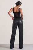 Billie Black Faux Leather Tailored Straight-Leg Trousers