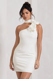 The Party White Mini Dress With Ruffled Choker