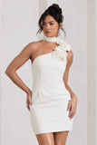 The Party White Mini Dress With Ruffled Choker