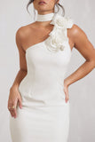 The Party White Mini Dress With Ruffled Choker