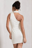 The Party White Mini Dress With Ruffled Choker