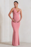 Phantasy Blush Pink Maternity Cowl Neck Maxi Dress