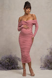 Neva Blush Bardot Twist Maternity Midi Dress
