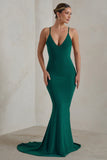 Endless Love Green Backless Knot Detail Fishtail Maxi Dress