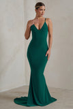 Endless Love Green Backless Knot Detail Fishtail Maxi Dress