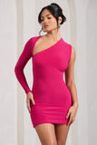 Siren Hot Pink One Shoulder Bodycon Mini Dress