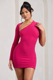 Siren Hot Pink One Shoulder Bodycon Mini Dress