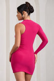 Siren Hot Pink One Shoulder Bodycon Mini Dress