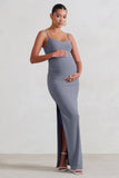 Aurelia Grey Maternity Cami Maxi Dress With Split