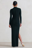 Alejandra Black Maternity Long Sleeve High Neck Maxi Dress
